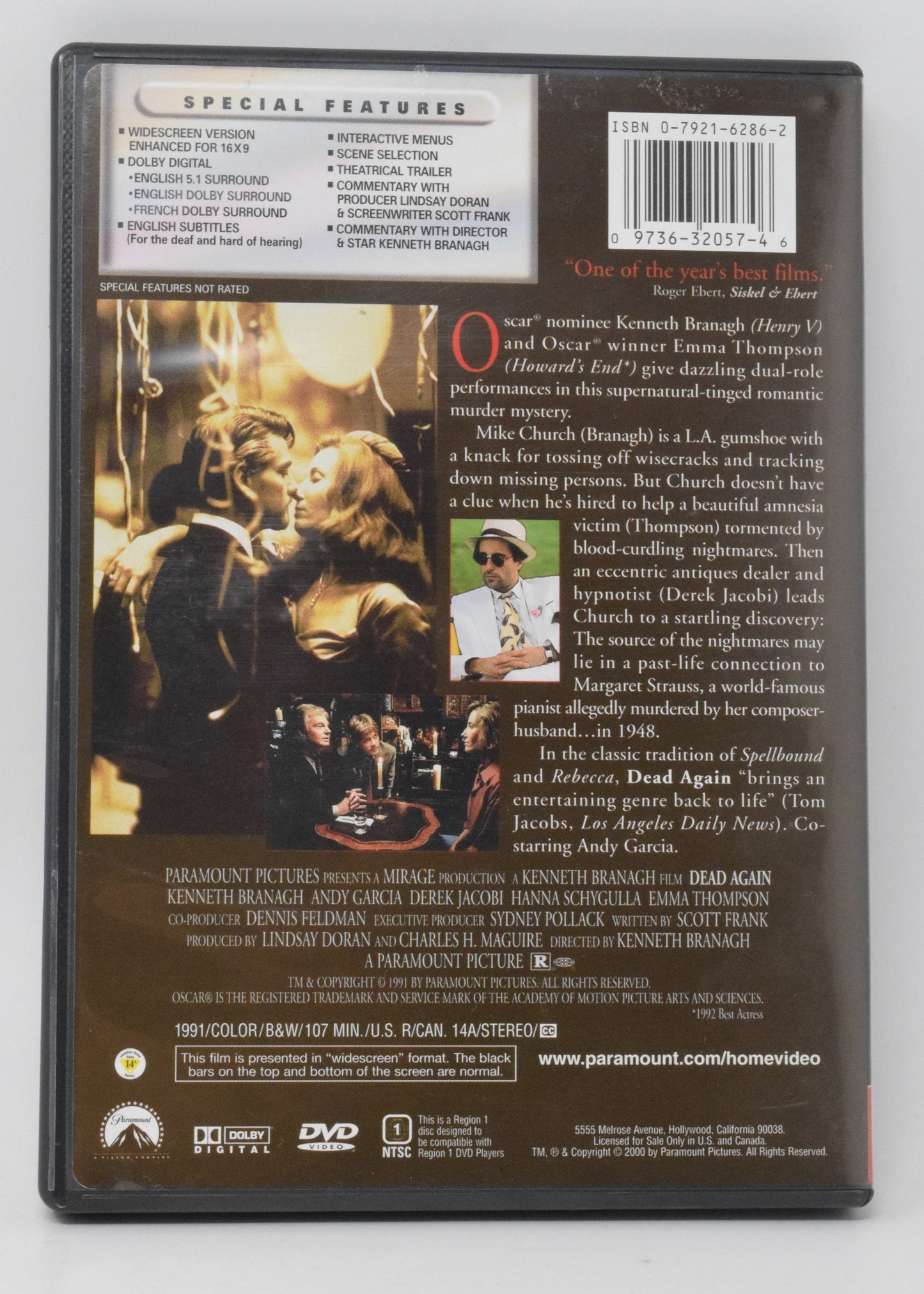 Dead Again DVD Andy Garcia Widescreen