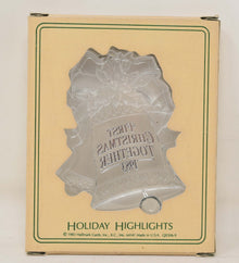 Hallmark Keepsake Ornament First Christmas Together Bell Acrylic Tree 1983 NIB