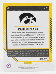 Caitlin Clark WNBA Basketball Card Panini Donruss 2024 Collection #7