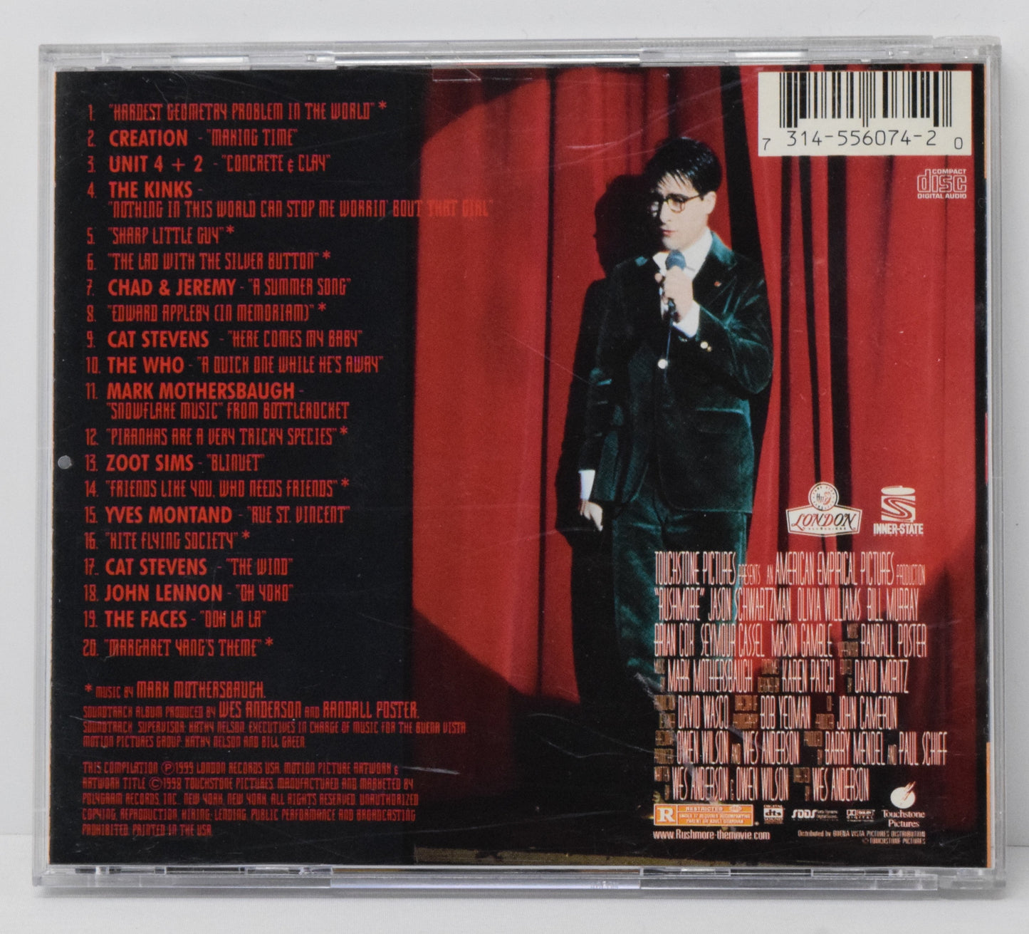 Rushmore Soundtrack CD Mark Mothersbaugh London