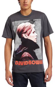 Bravado Men's David Bowie Low Portrait Men's T-Shirt, Gray, Medium [T-Shirt]