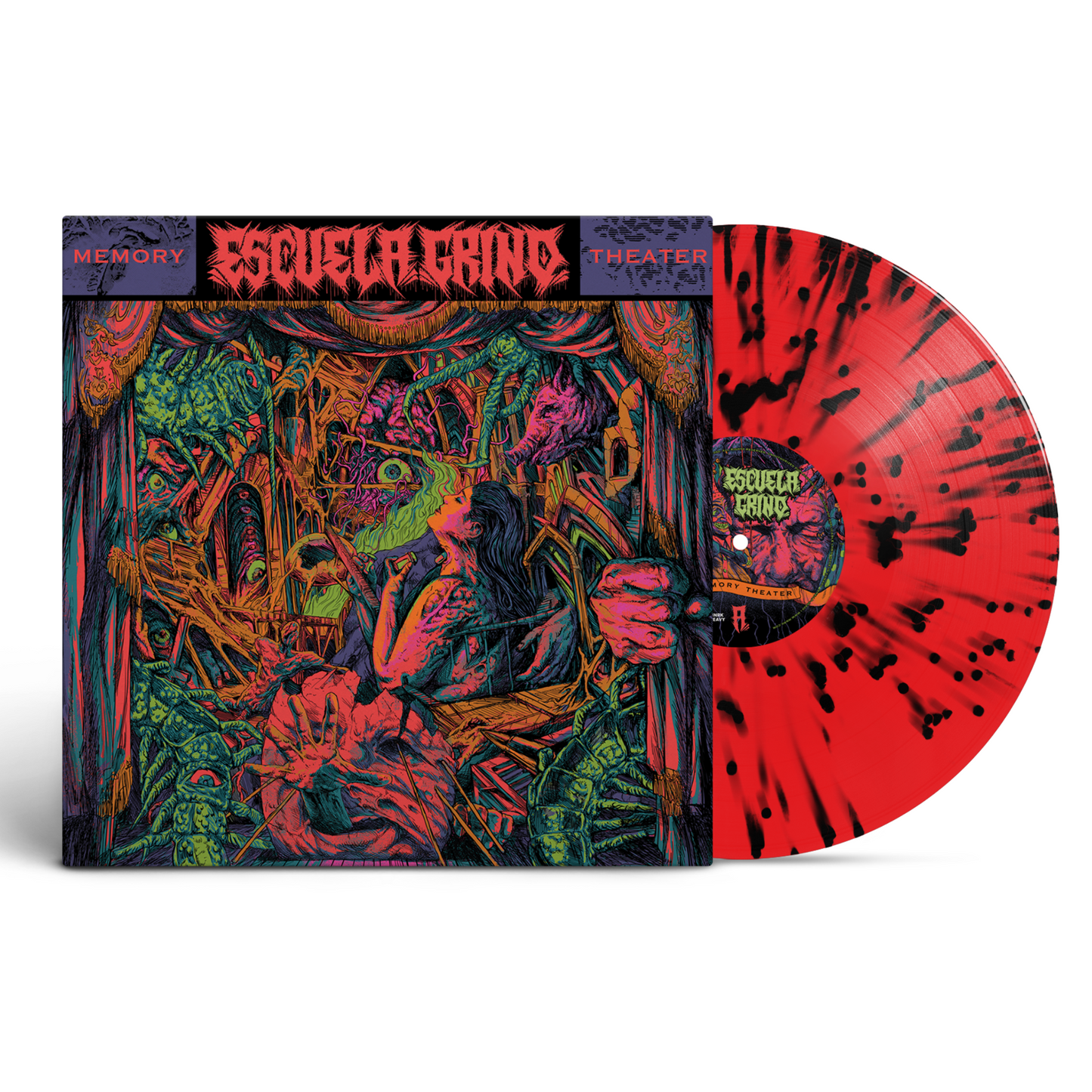Escuela Grind Memory Theater - Neon Coral with Splatter Vinyl LP