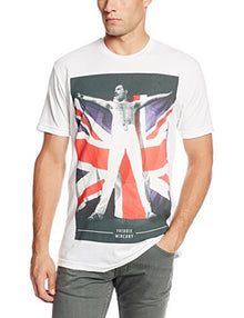 Men'S Freddie Mercury Freddie Flag T-Shirt, White, Small [T-Shirt]