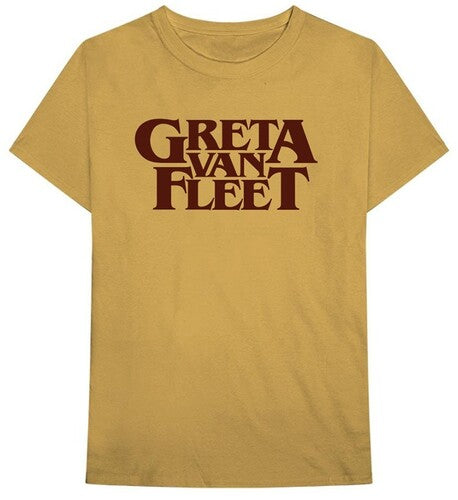 Greta Van Fleet - Greta Van Fleet Logo Old Gold Unisex Short Sleeve T-shirt Large [T-Shirt]