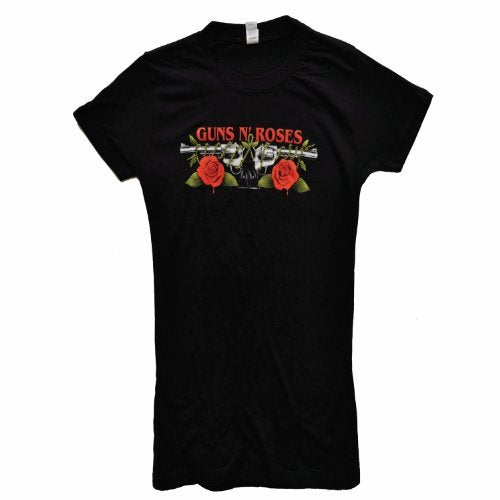 Juniors Guns N' Roses: Roses And Pistols T-Shirt,Black,X-Large [T-Shirt]