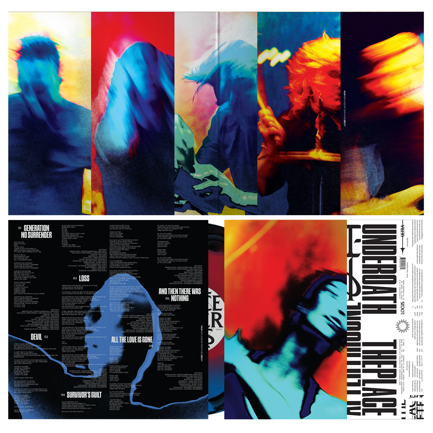 Underoath - The Place After This One Black + Blue Red Swirl Vinyl