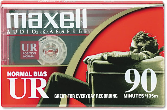 Maxell - Maxell 108510 UR-90 Casete de audio de polarización normal simple de 90 minutos con estuche [Cassette]