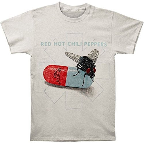 Red Hot Chili Peppers Men'S Red Hot Chili Peppers Fly Prints T-Shirt, Grey, Medium [T-Shirt]