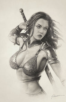 Red Sonja Age Of Chaos #4 Shannon Maer Pencil Sketch Virgin Variant GGA Pin-Up (06/17/2020) Dynamite