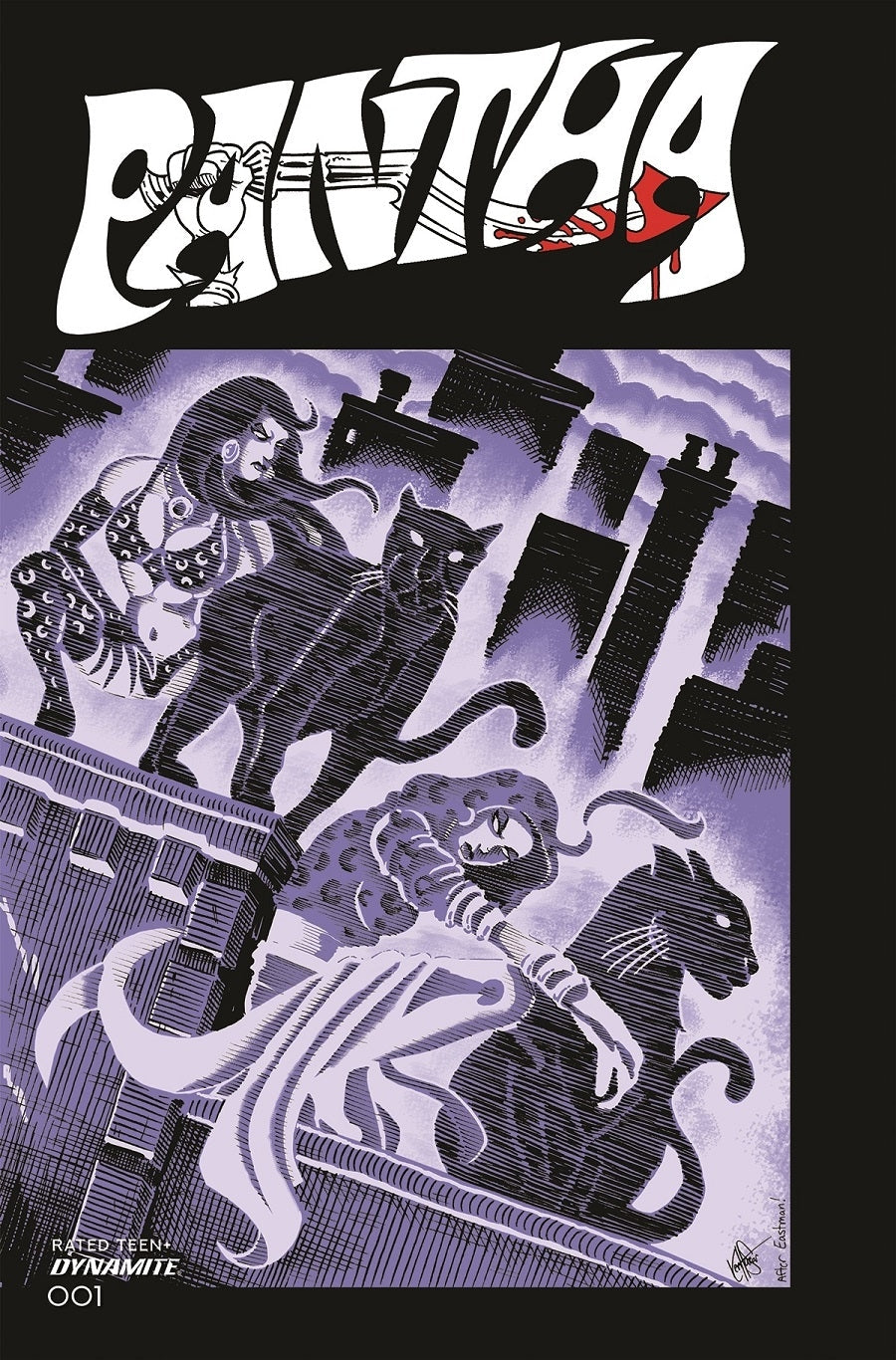 Pantha #1 Q FOC Ken Haeser TMNT Homage Variant (01/05/2022) Dynamite