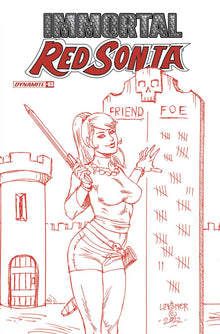 Immortal Red Sonja #3 Q 1:10 Joseph Michael Linsner Fiery Red FOC Bonus Variant (06/15/2022) Dynamite