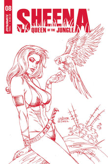 Sheena Queen Jungle #8 P 1:10 FOC Joseph Michael Linsner Fiery Red Variant (08/10/2022) Dynamite