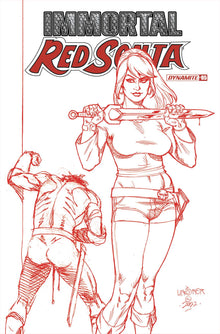 Immortal Red Sonja #5 P 1:10 FOC Joseph Michael Linsner Red Variant (08/17/2022) Dynamite