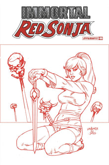 Immortal Red Sonja #6 P 1:10 Joseph Michael Linsner Fiery Red FOC Variant (09/14/2022) Dynamite