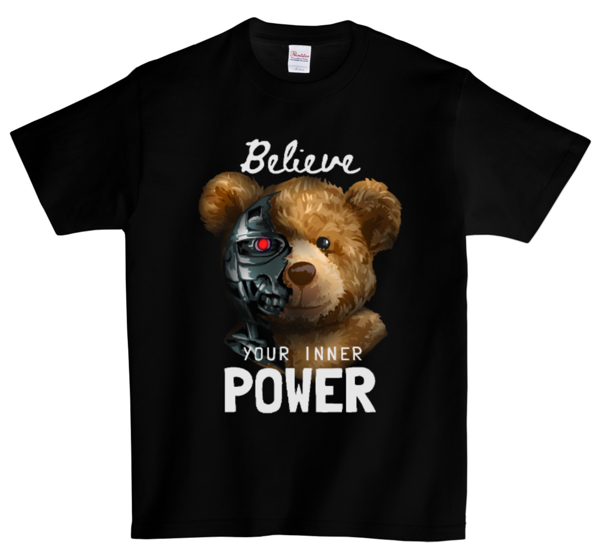 Camiseta DTG con texto "Believe Your Inner Power" de Teddy | Edición a todo color 