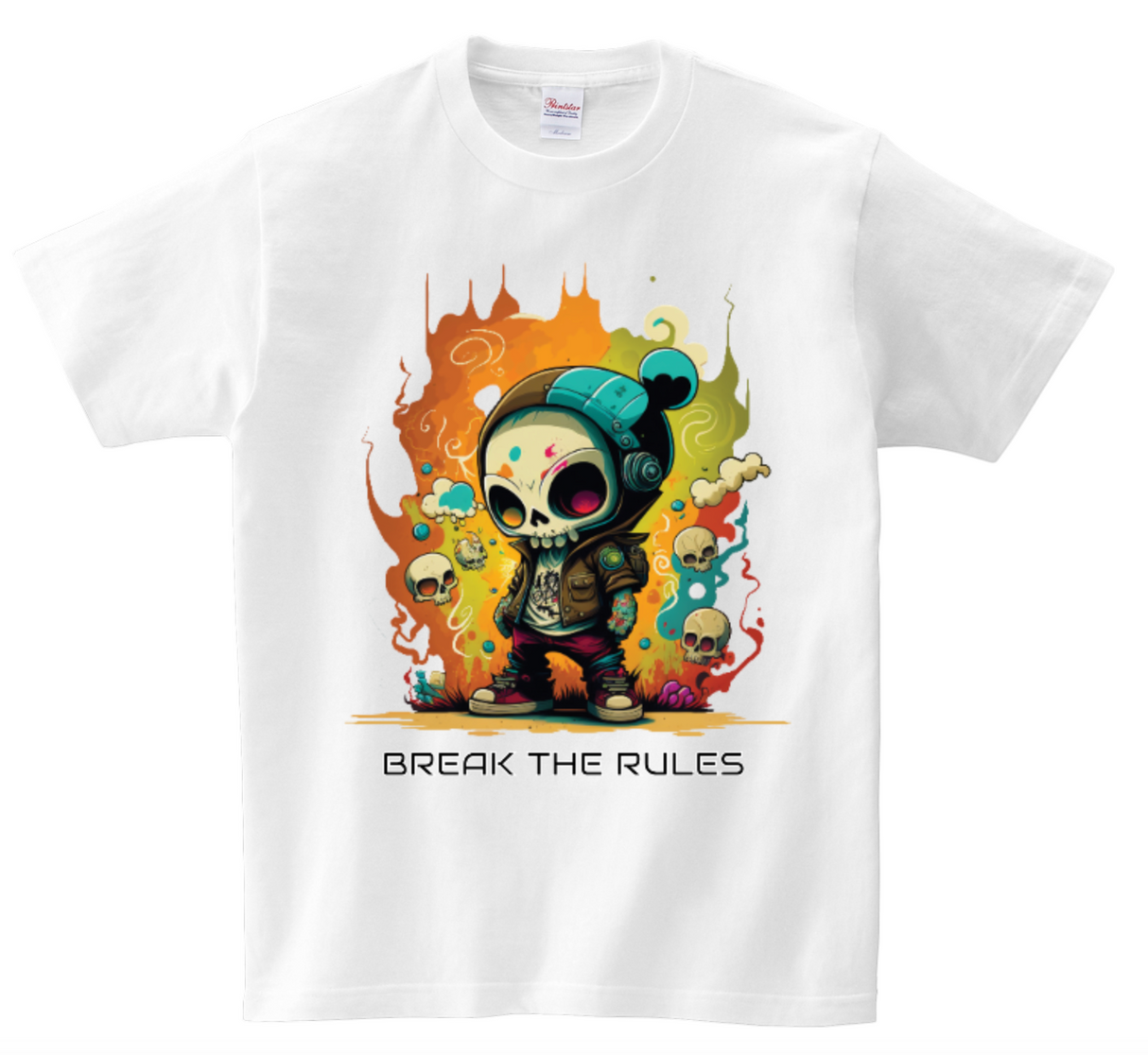 Camisetas con calaveras Break the Rules DTG Edición a todo color 