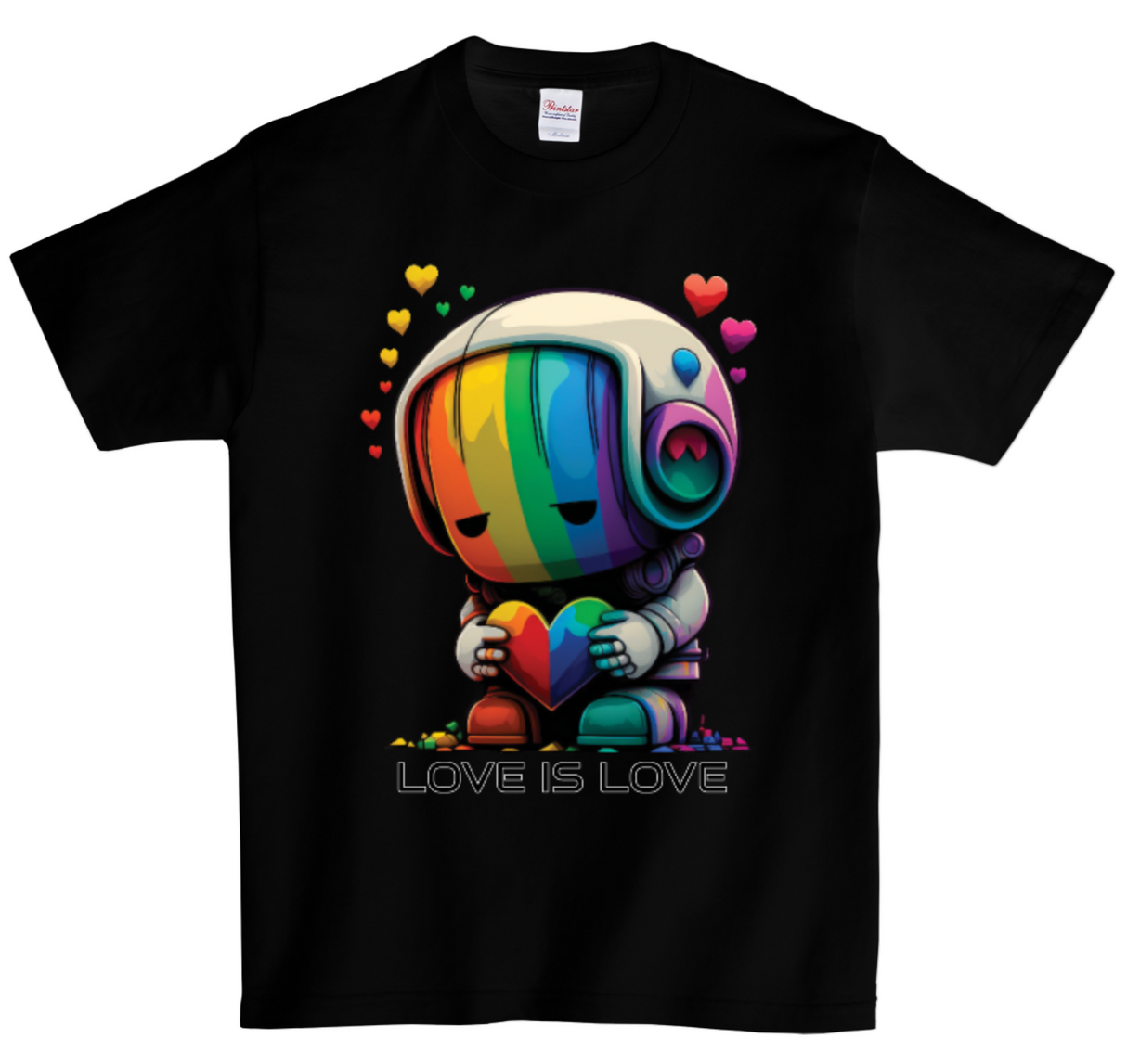 Robot Rainbow T-Shirts Love is Love DTG Full color Edition