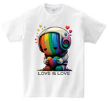 Camisetas Robot Rainbow Love is Love DTG Edición a todo color 