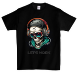 Camisetas de calavera de DJ Let's Work DTG Edición a todo color 