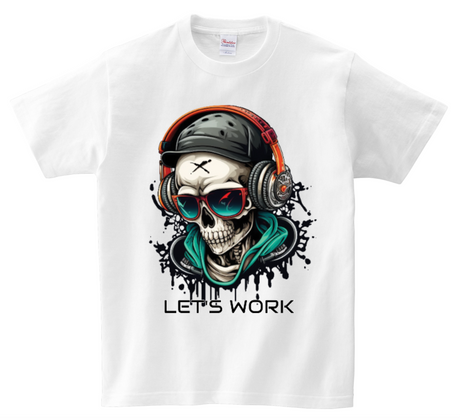 Camisetas de calavera de DJ Let's Work DTG Edición a todo color 