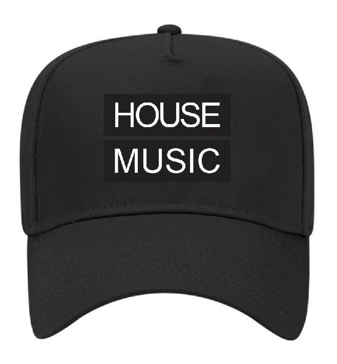 Gorra de béisbol de perfil medio de 5 paneles House Music