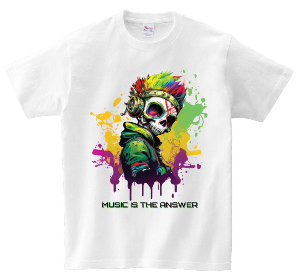 Music is the Answer Skull T-Shirts DTG Full color Edition