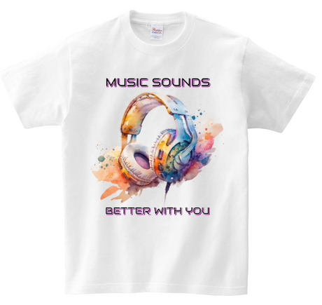 Camisetas La Música Suena Mejor Contigo Edición a Todo Color DTG 