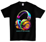 Music is the Answer Colorful Headphones Option 2 T-Shirts | Grooveman Music