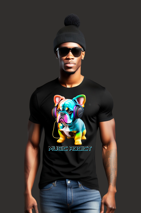 Frenchie Music Addict T-Shirts | Grooveman Music