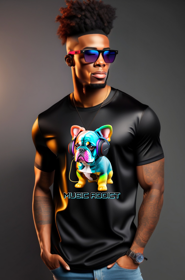 Frenchie Music Addict T-Shirts | Grooveman Music