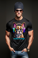 Camisetas con la frase "Music Please", de Frenchie Dog | Grooveman Music