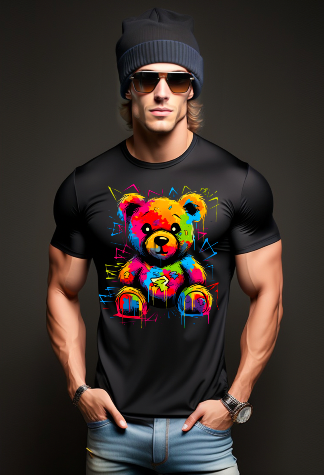 Camisetas de colores con osito de peluche | Grooveman Music