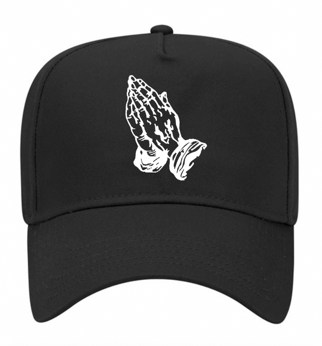 Gorra de béisbol de perfil medio de 5 paneles Manos en oración