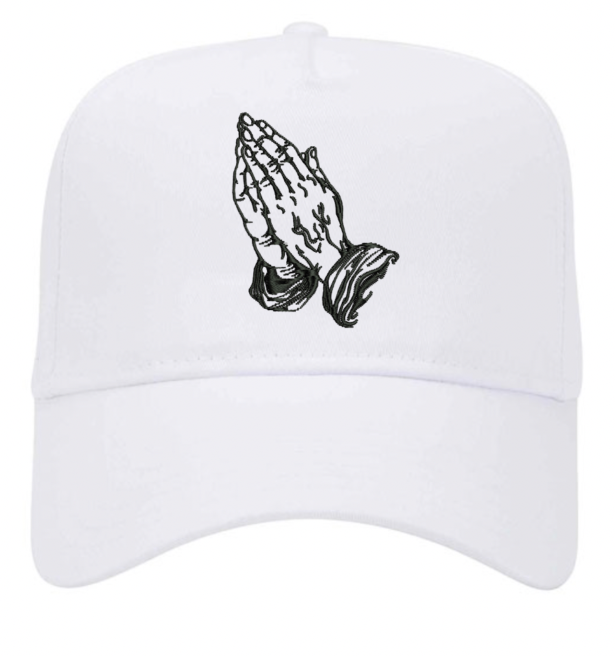 Gorra de béisbol de perfil medio de 5 paneles Manos en oración