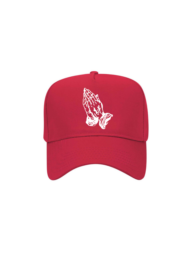 Gorra de béisbol de perfil medio de 5 paneles Manos en oración