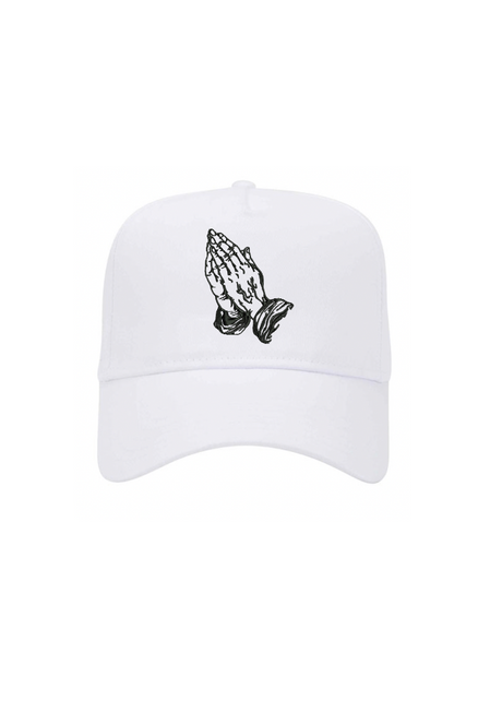 Gorra de béisbol de perfil medio de 5 paneles Manos en oración