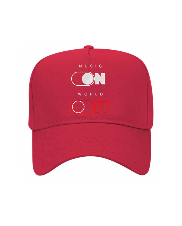 5 Panel Mid Profile Baseball Cap Music On World Off