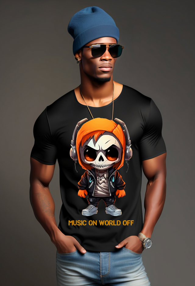 Camisetas de Skull Boy Music On World Off | Grooveman Music