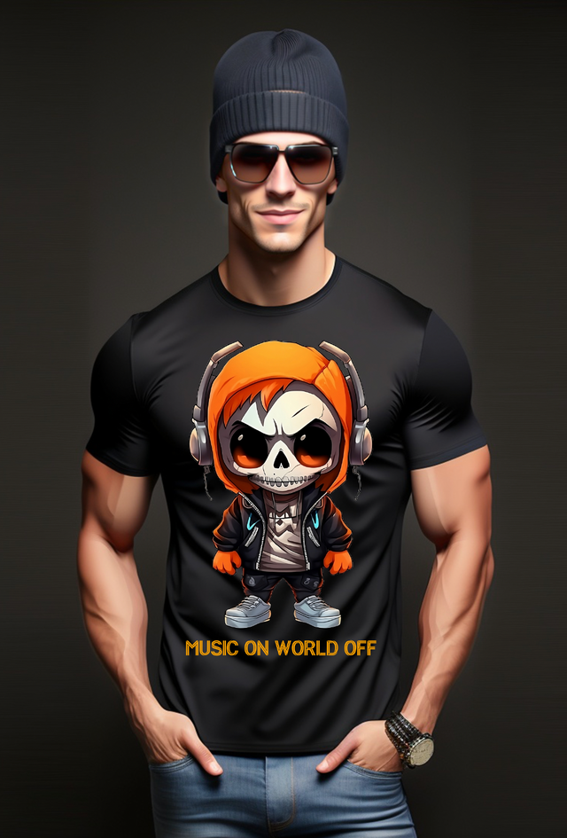 Camisetas de Skull Boy Music On World Off | Grooveman Music