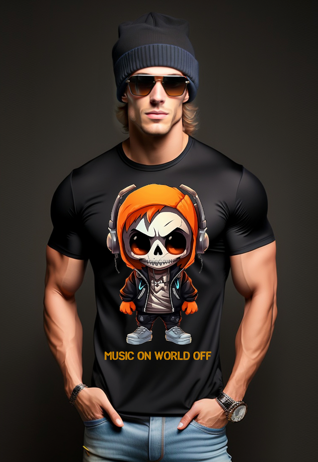 Camisetas de Skull Boy Music On World Off | Grooveman Music