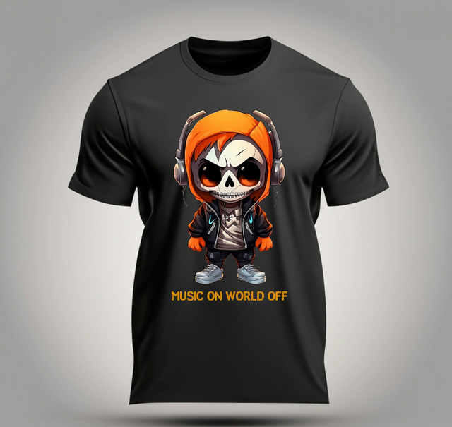 Camisetas de Skull Boy Music On World Off | Grooveman Music