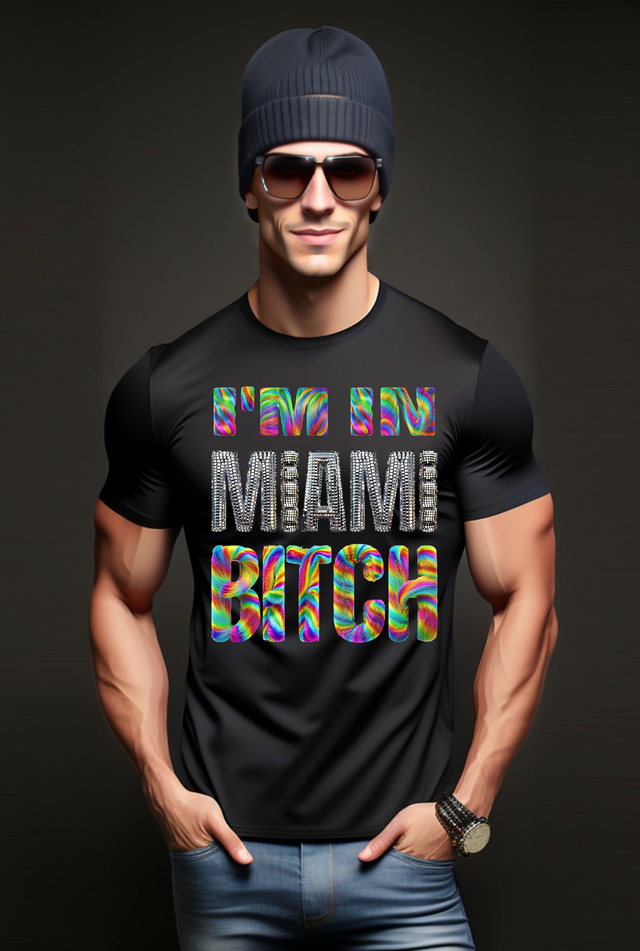 Estoy en Miami Bitch Rainbow Mirror Camisetas | Grooveman Music