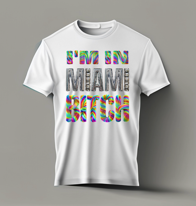 Estoy en Miami Bitch Rainbow Mirror Camisetas | Grooveman Music