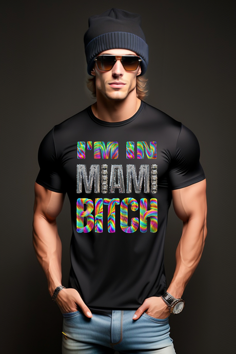 Estoy en Miami Bitch Rainbow Mirror Camisetas | Grooveman Music