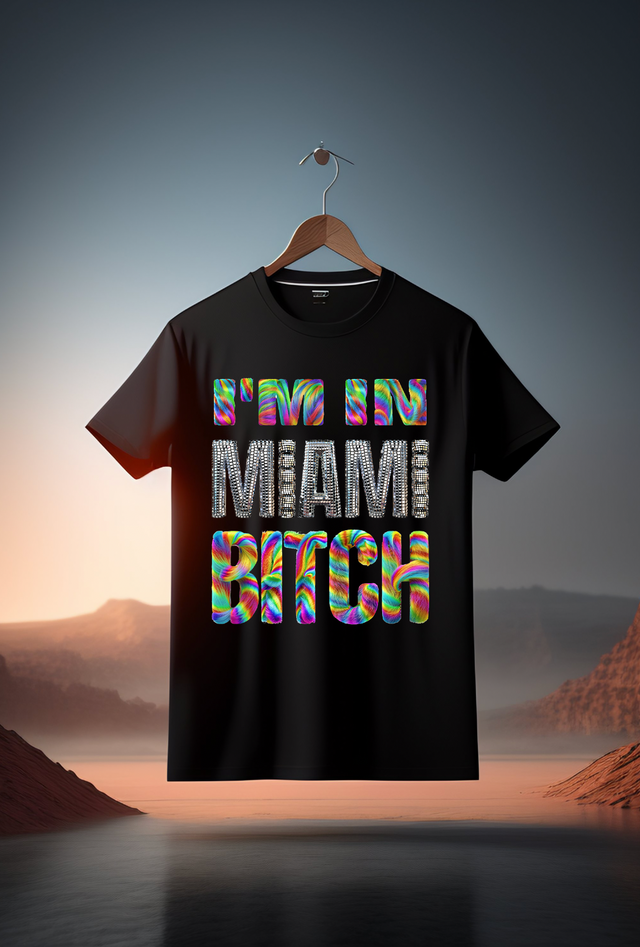 Estoy en Miami Bitch Rainbow Mirror Camisetas | Grooveman Music