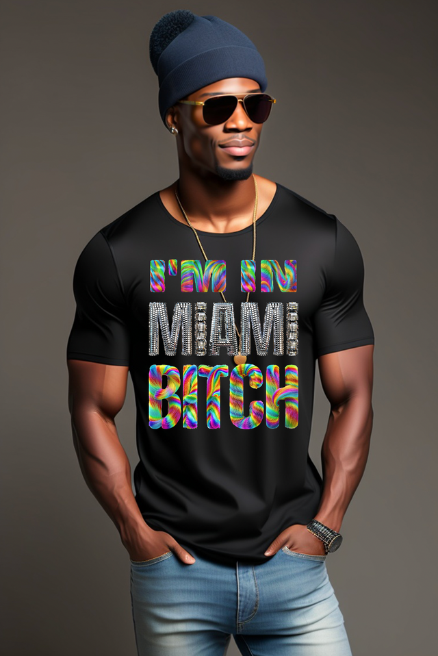 Estoy en Miami Bitch Rainbow Mirror Camisetas | Grooveman Music