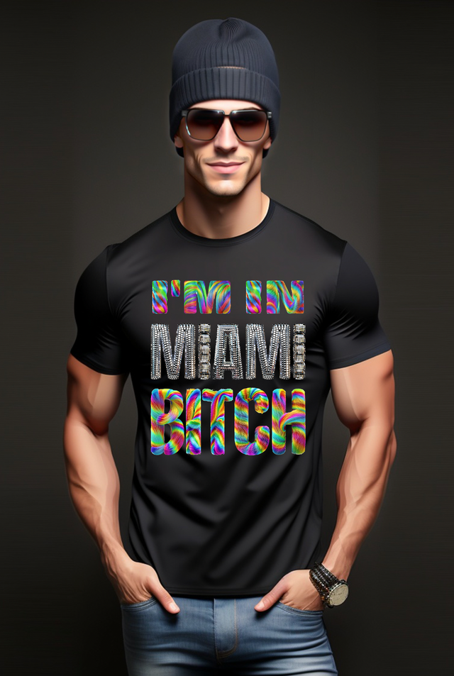 Estoy en Miami Bitch Rainbow Mirror Camisetas | Grooveman Music