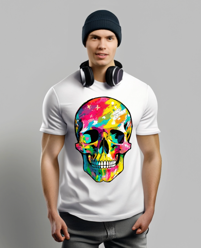 Camisetas exclusivas con diseño colorido de calaveras | Grooveman Music