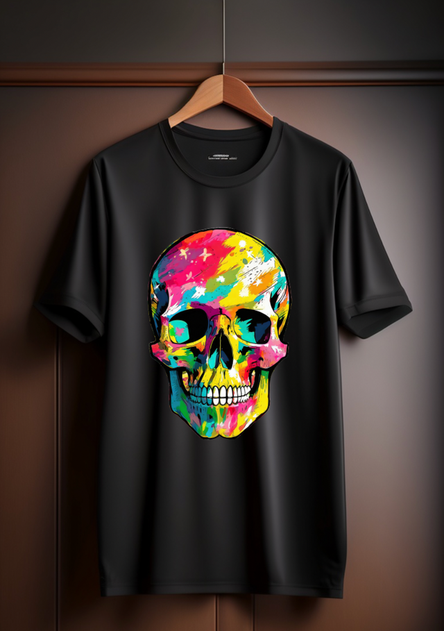 Camisetas exclusivas con diseño colorido de calaveras | Grooveman Music