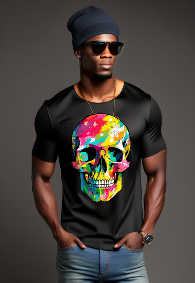 Camisetas exclusivas con diseño colorido de calaveras | Grooveman Music